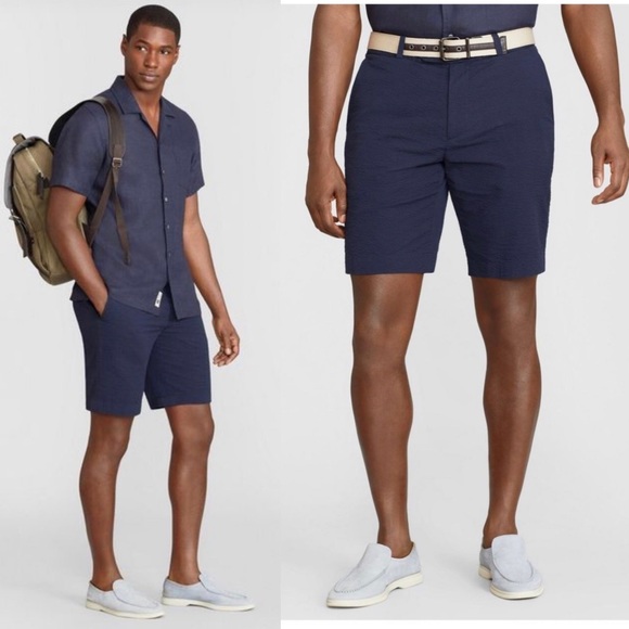 NWT Brooks Brothers Bermuda Shorts Seersucker Blue Men’s 44 Preppy 100064821 - Picture 3 of 15